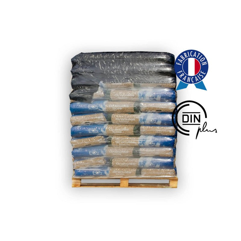 EO2® Houtpellets – Halve pallet (33 zakken, 495 kg)