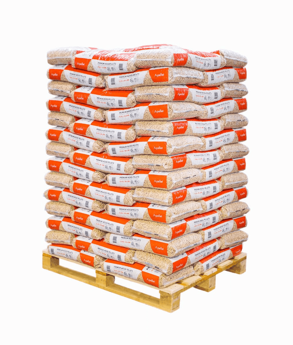6 mm houtpellets – 65 zakken van 15 kg (975 kg)