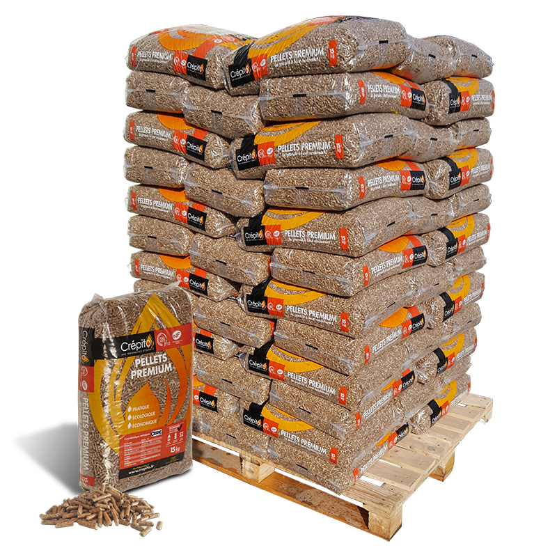 Crépito® Premium Pellets – Halve pallet (36 zakken, 540 kg) – 100% natuurlijk