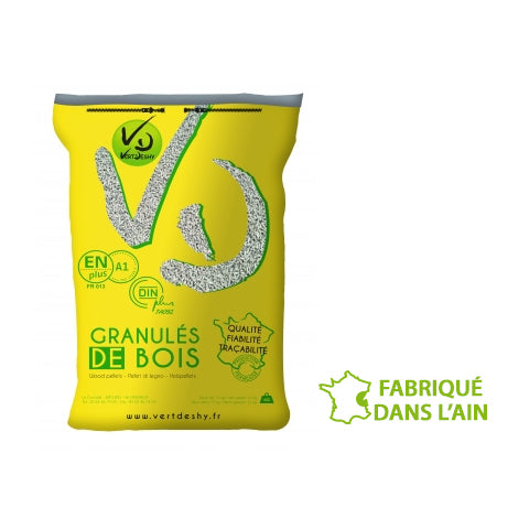 VERTDESHY Houtpellets – Halve pallet (35 zakken, 525 kg) – DIN+ & ENplus A1