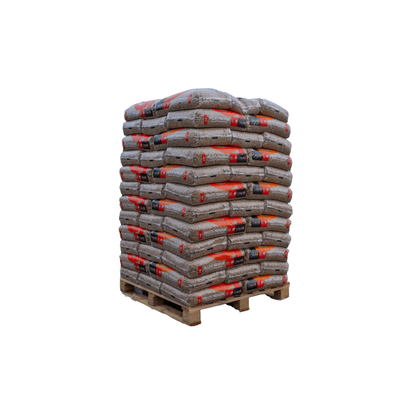 SCHÜSTER houtpellets – Pallet met 66 zakken (990 kg) – EN Plus A1 / DIN+